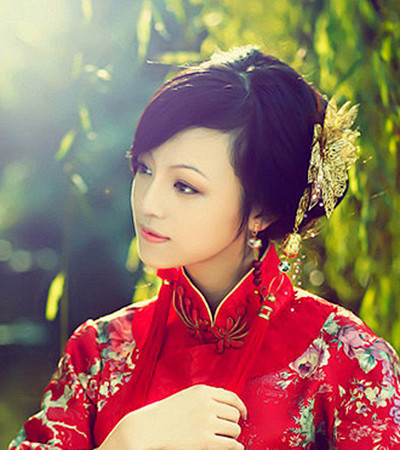 中式婚纱照新娘古装发型 端庄典雅拍出古典...