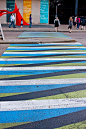 Colourful crosswalks outside the Museum of Fine Art in Houston: 