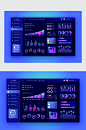 蓝色几何时尚科技后台矢量UI设计 UI后台界面-众图网