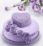 紫色香芋蛋糕，浪漫温馨。