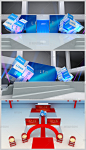 蓝色魔方周年庆典舞台效果图3D模型下载