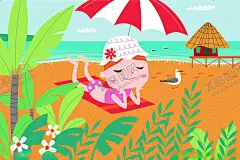 夏日海边游玩插画 【酷图网】日落,椰子树,插画,AI,海报背景,夏天背景,夏天,椰树,晚霞,夏,海岛,广告设计,日落插画,沙滩,户外,棕榈树,度假,红色,夏日,旅游,游玩,海滩,风景,素材,夕阳,海报,天空,美景,清新,卡通,元素,海边,渐变,夏日背景,日落风景背景,设计,夏季