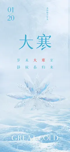 24节气大寒节气宣传海报