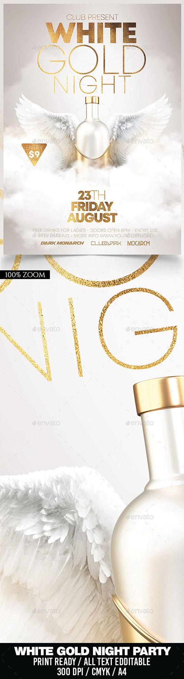 白金之夜海报模板夜总会宣传单海报模板白金之夜酒瓶翅膀psd格式89mb