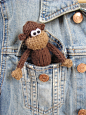 Pocket Monkey : This little monkey is small enough to pop in your pocket, a perfect size for little kids, and a super mascot for big kids!  Design by Amanda Berry for fluff and fuzz