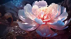 【AI数字艺术】牡丹花三维插画图片下载