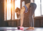 Sport girl doing yoga