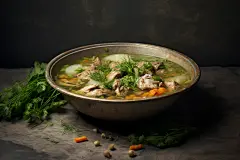 鲜嫩养生羊肉汤美食摄影图