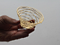 Brass pop up candle holder by studio inbetween : Cell brass candle holder series made by studio inbetween