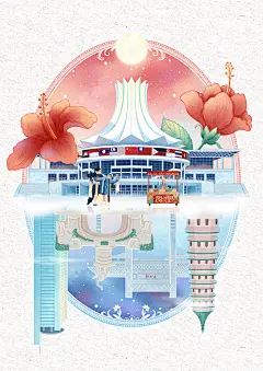 中国民生银行-广西旖旎插画设计_Kiki李可乐设计作品--致设计