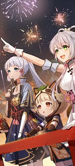 原神 烟花 神里绫华手机壁纸_彼岸手机壁纸