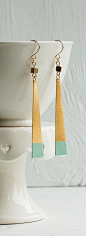 Dipped Geometric EARRINGS Hand Painted