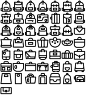 书包背包手提袋型号行李箱符号插图插画icon图标图案设计模板素材