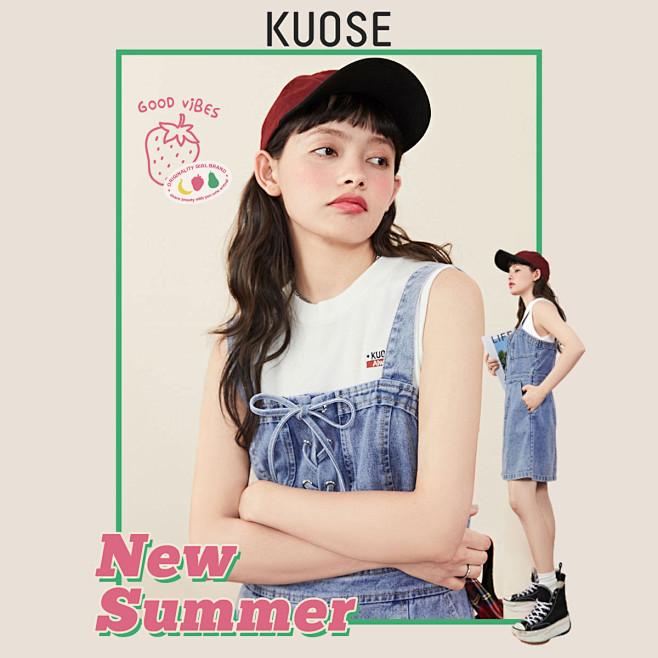 阔色甜美减龄牛仔背带裙女2021新款夏季...