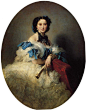 温特哈尔特（Franz Xaver Winterhalter 1805-1873）1——19世纪中期德国学院艺术派的古典主义绘画大师，也是宫廷画家，擅长画人物肖像画；出生在德国的黑林地区，十三岁开始研究学习绘画和版画，十八岁的温特哈尔特到慕尼黑寻求发展 ，之后成为欧洲许多大国的宫廷专职画师，为国王和皇后画像而著名。