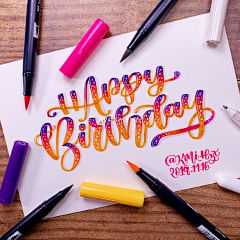 你真可爱好看的那种采集到brushlettering | 软笔英文艺术字