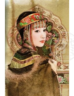 民族服饰参考素材56个民族美少女服饰水彩插画SAI上色56张XF029-淘宝网