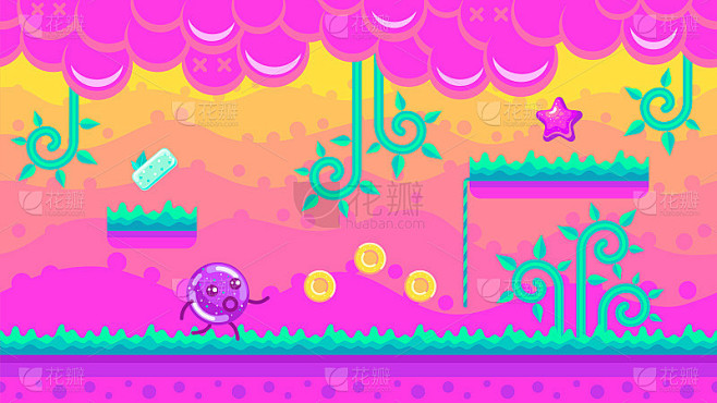 无缝背景的泡泡糖丛林游戏。