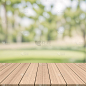 insMind Outdoor Background Wooden Table Countertop Garden Green