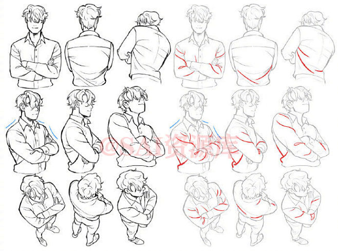 资源君新手学画男生姿势画法自己借鉴转需作者miyuliみゆりp站id