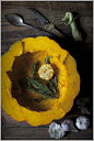 Roasted Cinderella Pumpkin Soup with Rosemary and Wild Mushroom Medley