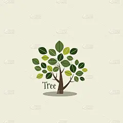 抽象的树。矢量图