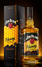 Jim Beam Honey : Look and feel experiments for the Jim Beam Honey logo and packaging. This whole series was born out of initial tests carried out with the wonderfully designed and embossed carton and quickly developed into the other areas.With such richly
