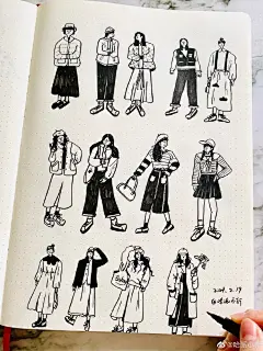 潮流时尚穿搭人物速写01 @哈派小新

人物穿搭插画｜潮流涂鸦绘画｜doodle风手绘｜手帐简笔画素材｜黑白针管笔画｜服装搭配插画

#手账素材##doodle##头像##插画分享##手帐拼贴# ​​​​