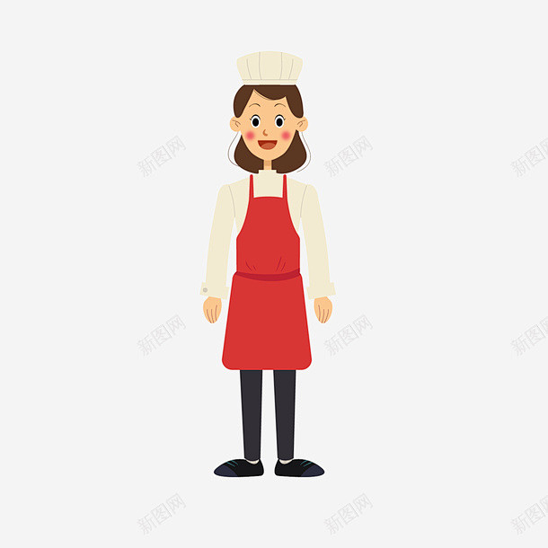 灰红色卡通餐厅女服务员矢量图 设计图片 ...