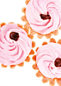 粉色玫瑰花状蛋糕