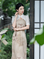 新中式印花改良旗袍两件套2022年新款复古民国中长款连衣裙女夏季-淘宝网