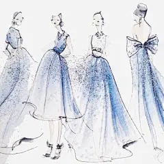 唯美礼服婚纱插画