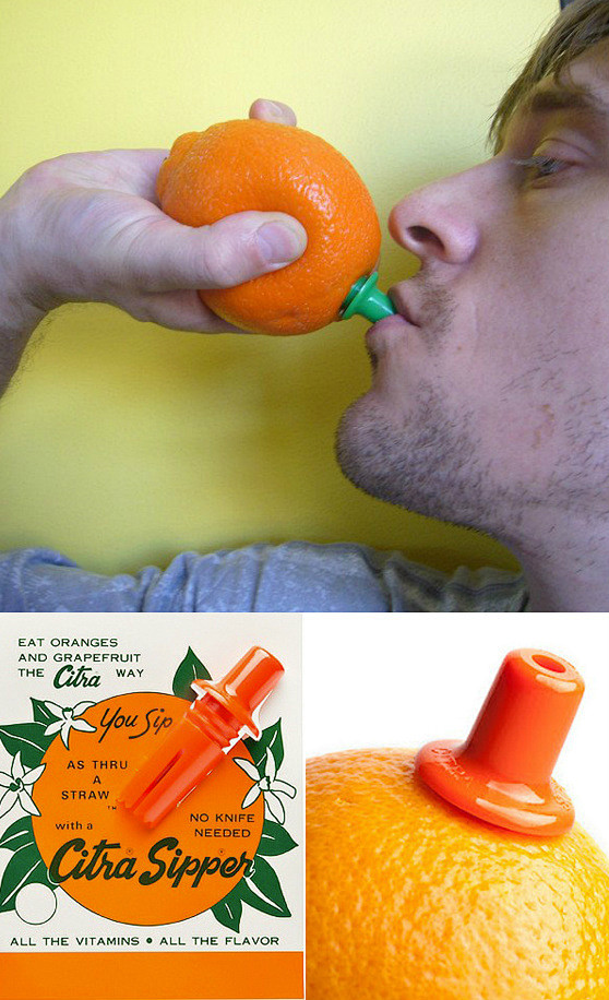 可直接吸食橙子果汁的吸管