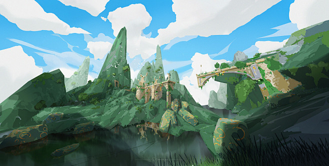 Mao Jin YY 场景 Q版场景原画...