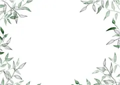 图源免费EPS |简约的叶子矢量框架。手绘植物，树枝，草药。绿色婚礼方形邀请函。叶子，水彩，线条绘画风格。海报、卡片的现代中性设计