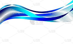 Abstract blue waves on white background suitable f