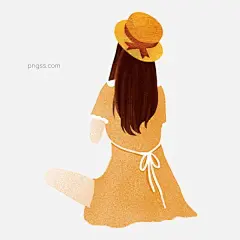 手绘唯美背影女孩人物元素PNG搜索网 - 精选免抠素材_透明PNG图片分享下载_pngss.com