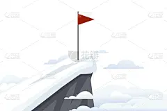 云,雪,绘画插图,矢量,地形,山顶,平坦的,云景,极限运动,进球