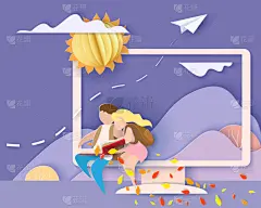 鲸,天空,儿童,贺卡,学生,男孩,女孩,地形,坐,飞