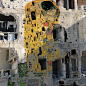 @普罗萨克
Freedom Graffiti , by Tammam Azzam
废墟中的“吻”. 现在看这张2013年旨在反映叙利亚内战的作品依然很触动，无论是被战争蹂躏或是灾难吞噬的个体都是渺小的微粒、尘埃，克利姆特的金色鬼魂在这里被召回，“投影”(ps)在一个破败的外墙上，显示着人们对最本真的普世之爱和生命力量的呼唤。人类最好的文明和其一触即溃都展示在这里