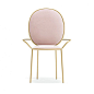 卡步特北欧风粉色餐椅咖啡厅桌椅餐厅椅酒店凳公主金属椅成人椅子