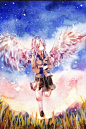 Angel Beats! 立华奏 同人图 插画 壁纸 | 天使的心跳 | 半次元-第一中文COS绘画小说社区（作者：Aprrrrr就是这么任性）