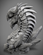 Screaming dragon head), Vladimir Alexandrow : New dragon head for 3D printing. Maybe I can find time to make this dragon whole.