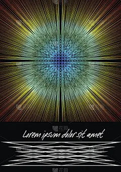 抽象的彩虹背景与细光线在黑暗的地区