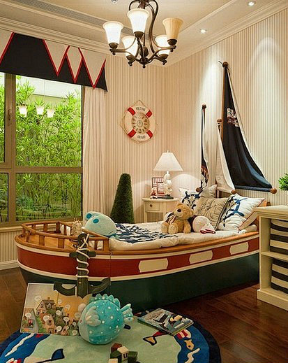 欧式船床设计小孩房间装修效果图—土拨鼠装...