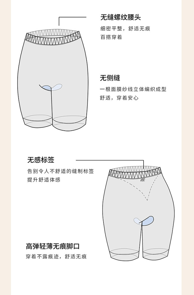 梵妳卡波高腰收腹提臀塑型裤无缝安全美体防...