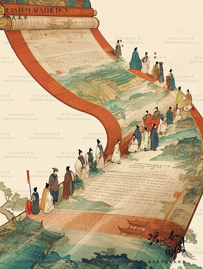 国风插画·站在画卷里怀古惜今_1_浅浅兮_来自小红书网页版