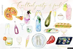 手绘 水彩 浪漫婚礼 时间轴 png免抠设计素材平面设计