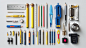 Clean and Efficient: Top View of Schoolboy Tools on Light Background