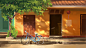General 2560x1440 bicycle digital art artwork street town trees road sidewalks pavements painting door wall vehicle